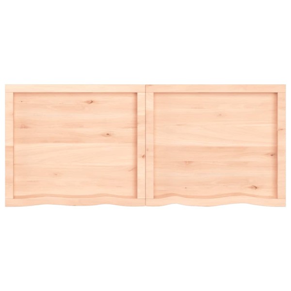 Estante de pared madera maciza roble sin tratar 140x60x(2-6) cm
