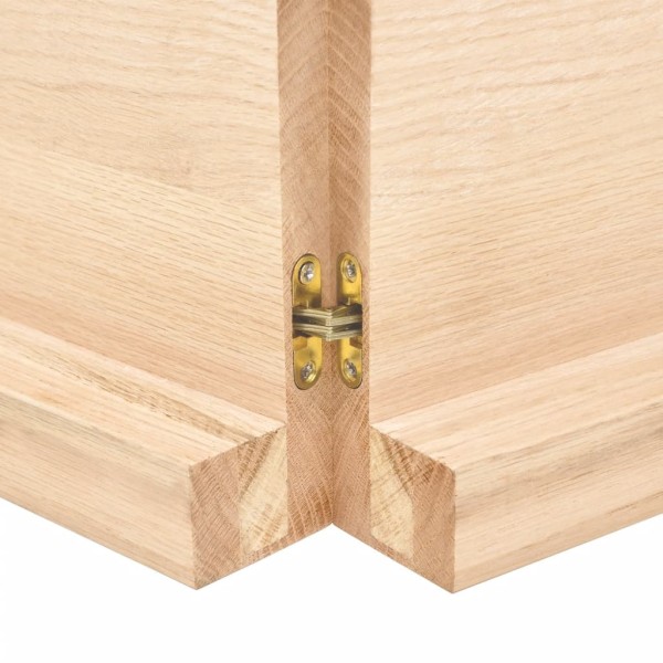 Estante de pared madera maciza roble sin tratar 140x60x(2-6) cm