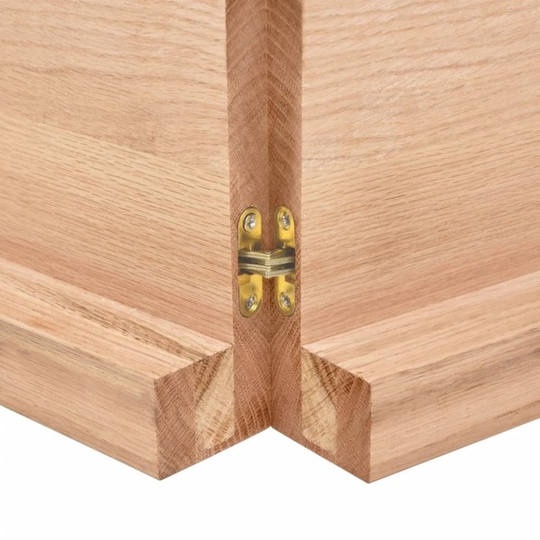 Estante pared madera roble tratada marrón claro 200x60x(2-6) cm Estante pared madera roble tratada marrón claro 200x60x(2-6) cm