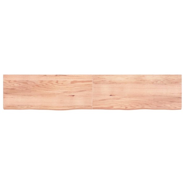 Estante pared madera roble tratada marrón claro 200x40x(2-6) cm Estante pared madera roble tratada marrón claro 200x40x(2-6) cm