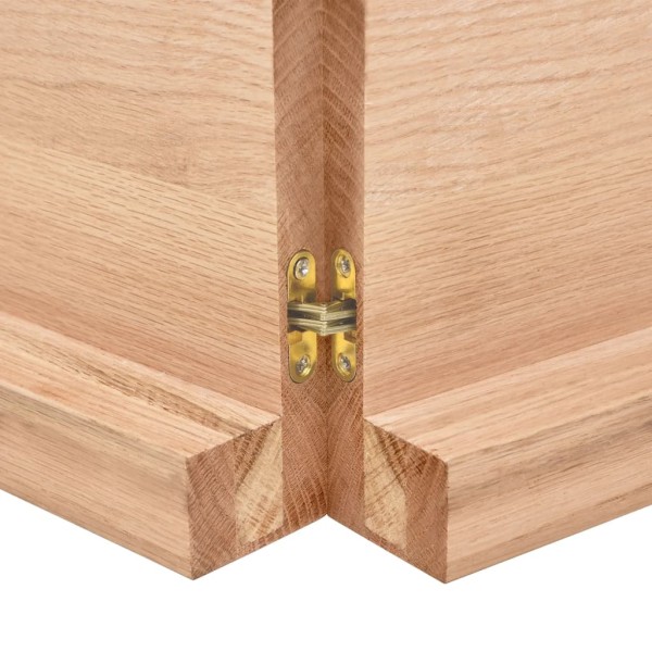 Estante pared madera roble tratada marrón claro 200x40x(2-6) cm Estante pared madera roble tratada marrón claro 200x40x(2-6) cm