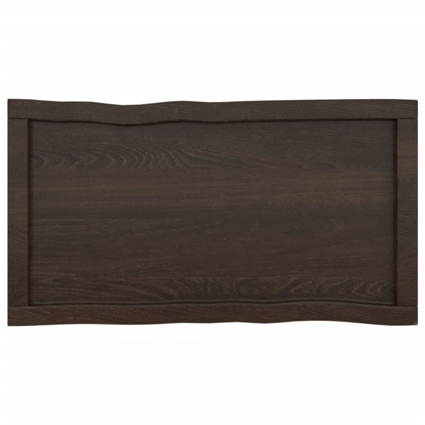 Tablero mesa madera tratada borde vivo marrón 80x40x(2-6) cm Tablero mesa madera tratada borde vivo marrón 80x40x(2-6) cm