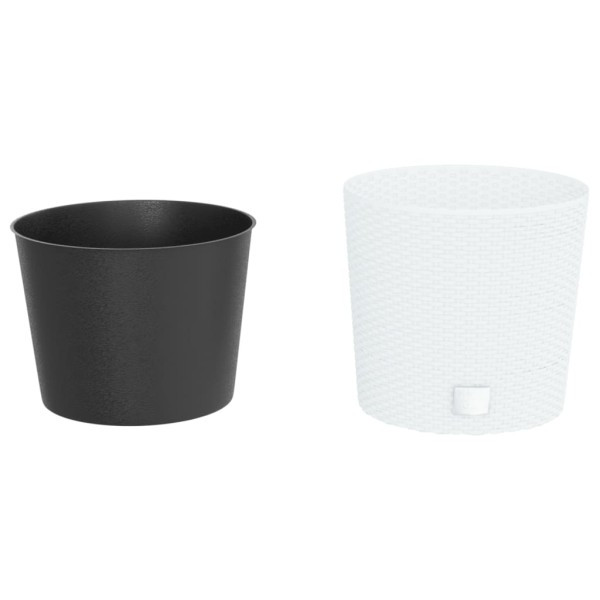 Macetero con interior extraíble PP ratán blanco 15/15,3 L Macetero con interior extraíble PP ratán blanco 15/15,3 L