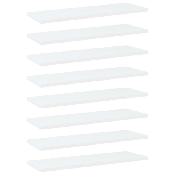 Estantes para estantería 8 uds contrachapada blanco 60x20x1,5cm Estantes para estantería 8 uds contrachapada blanco 60x20x1,5cm
