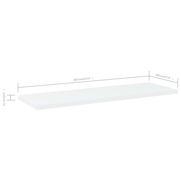 Estantes para estantería 8 uds contrachapada blanco 60x20x1,5cm Estantes para estantería 8 uds contrachapada blanco 60x20x1,5cm
