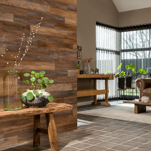 WallArt Tablones de aspecto madera de roble Barnwood marrón
