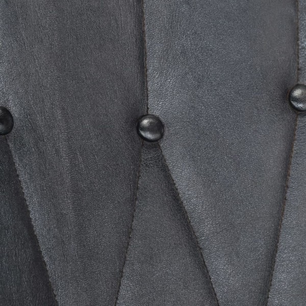 Mecedora con taburete cuero auténtico gris Mecedora con taburete cuero auténtico gris