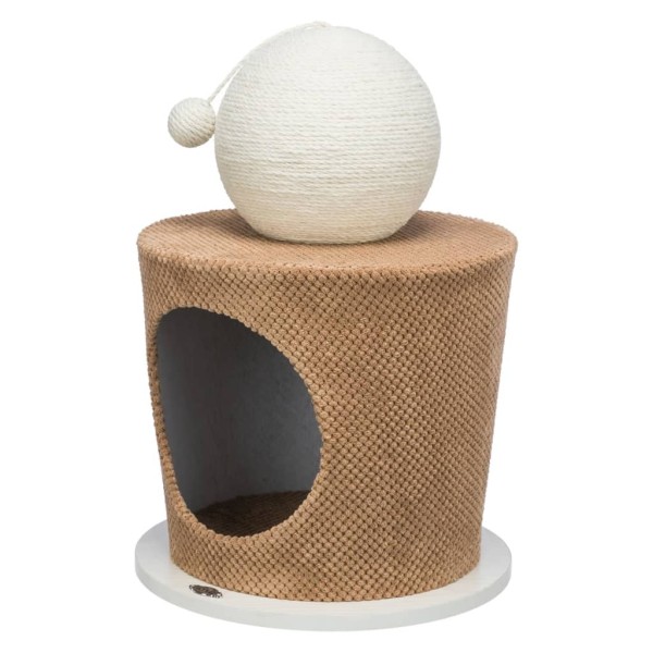 TRIXIE Cueva de peluche para gatos bola para rascar gris taupe TRIXIE Cueva de peluche para gatos bola para rascar gris taupe