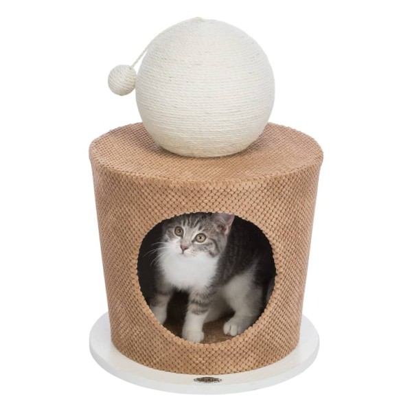 TRIXIE Cueva de peluche para gatos bola para rascar gris taupe TRIXIE Cueva de peluche para gatos bola para rascar gris taupe