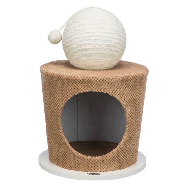TRIXIE Cueva de peluche para gatos bola para rascar gris taupe TRIXIE Cueva de peluche para gatos bola para rascar gris taupe