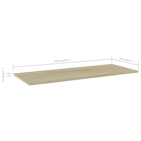 Estante estantería 4uds contrachapada roble Sonoma 100x40x1,5cm Estante estantería 4uds contrachapada roble Sonoma 100x40x1,5cm