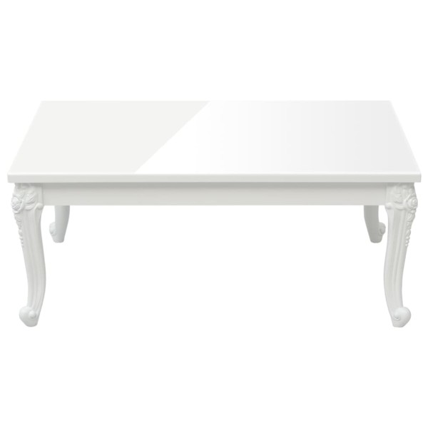 Mesa de centro madera de ingeniería blanco brillo 100x50x42 cm Mesa de centro madera de ingeniería blanco brillo 100x50x42 cm