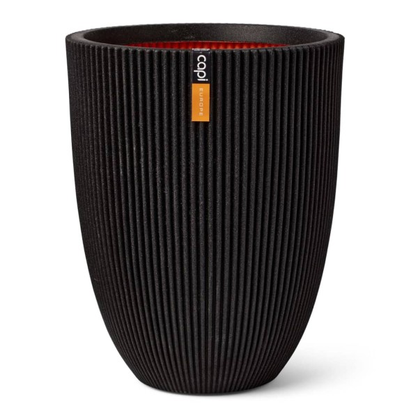 Capi Jarrón elegante Groove negro 34x46 cm Capi Jarrón elegante Groove negro 34x46 cm