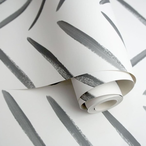 DUTCH WALLCOVERINGS Papel pintado Chevron blanco y negro DUTCH WALLCOVERINGS Papel pintado Chevron blanco y negro