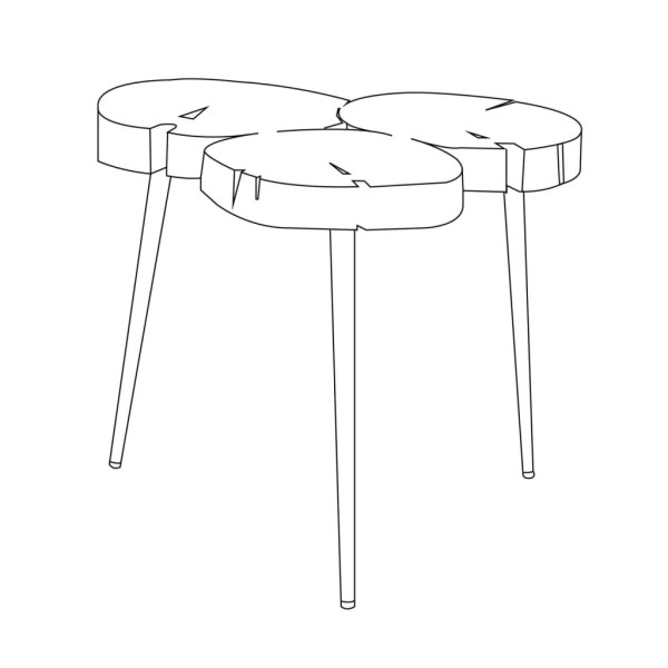 Rousseau Mesa auxiliar Jimi 3 bloques de madera Rousseau Mesa auxiliar Jimi 3 bloques de madera