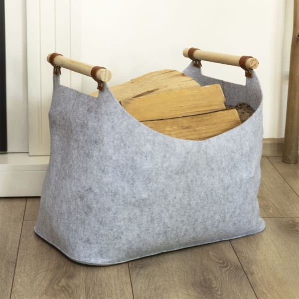 HI Cesta de fieltro con 2 asas gris 54x30x40 cm HI Cesta de fieltro con 2 asas gris 54x30x40 cm