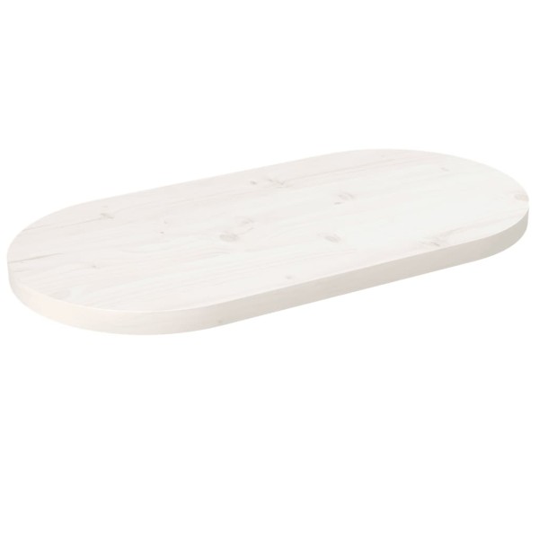 Tablero de mesa ovalado madera maciza pino blanco 80x40x2,5 cm Tablero de mesa ovalado madera maciza pino blanco 80x40x2,5 cm