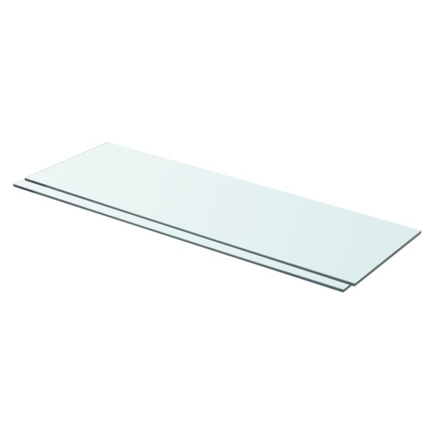 Estantes 2 unidades panel de vidrio transparente 80x25 cm Estantes 2 unidades panel de vidrio transparente 80x25 cm