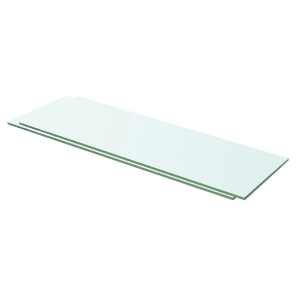 Estantes 2 unidades panel de vidrio transparente 60x15 cm Estantes 2 unidades panel de vidrio transparente 60x15 cm