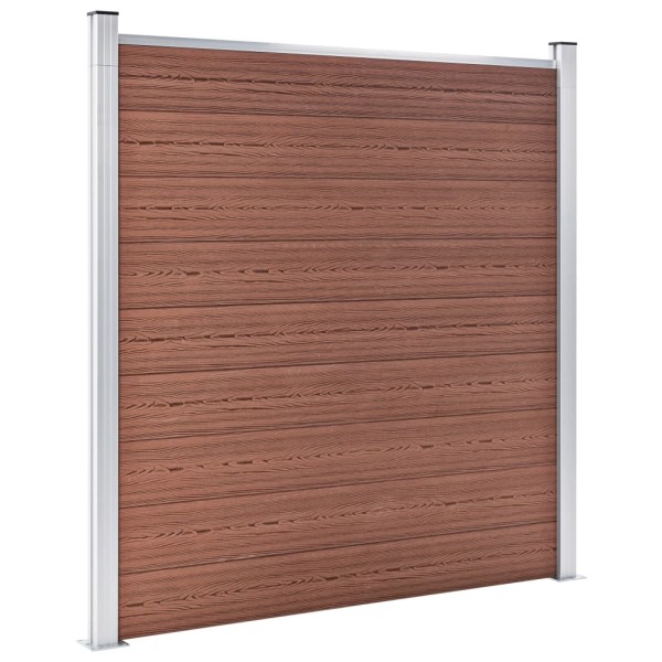 Set de valla 8 cuadradas + 1 oblicua WPC marrón 1484x186 cm Set de valla 8 cuadradas + 1 oblicua WPC marrón 1484x186 cm