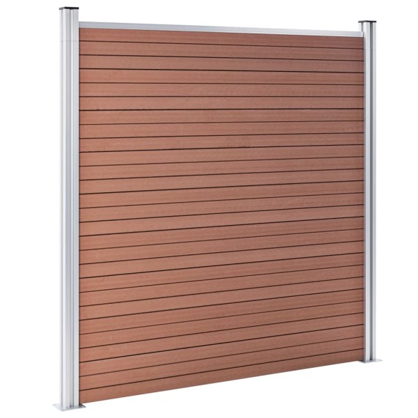 Set de valla 8 cuadradas + 1 oblicua WPC marrón 1484x186 cm Set de valla 8 cuadradas + 1 oblicua WPC marrón 1484x186 cm