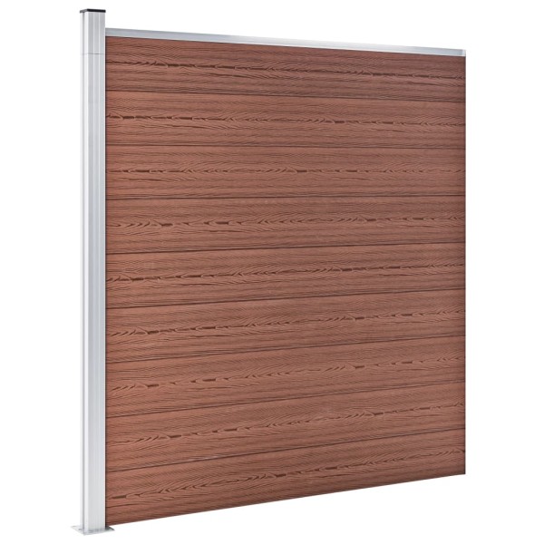Set de valla 8 cuadradas + 1 oblicua WPC marrón 1484x186 cm Set de valla 8 cuadradas + 1 oblicua WPC marrón 1484x186 cm