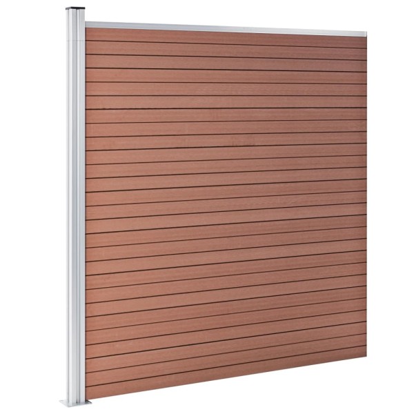 Set de valla 8 cuadradas + 1 oblicua WPC marrón 1484x186 cm Set de valla 8 cuadradas + 1 oblicua WPC marrón 1484x186 cm