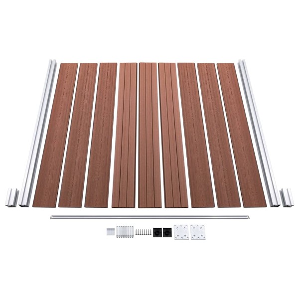 Set de valla 8 cuadradas + 1 oblicua WPC marrón 1484x186 cm Set de valla 8 cuadradas + 1 oblicua WPC marrón 1484x186 cm