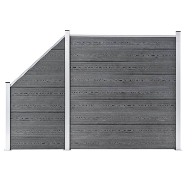Set de valla 1 cuadrada + 1 oblicua WPC gris 273x186 cm Set de valla 1 cuadrada + 1 oblicua WPC gris 273x186 cm