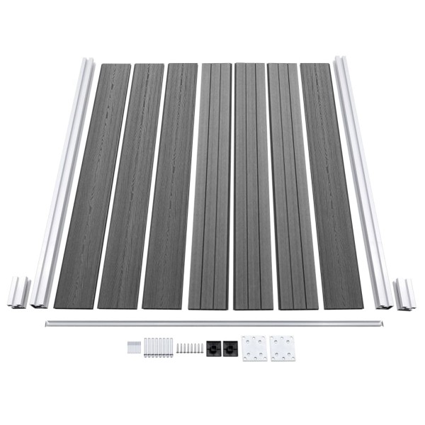 Set de valla 1 cuadrada + 1 oblicua WPC gris 273x186 cm Set de valla 1 cuadrada + 1 oblicua WPC gris 273x186 cm