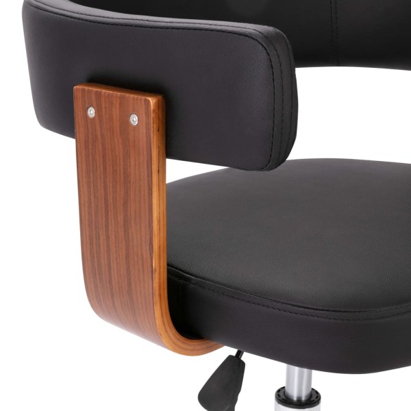 Sillas de comedor giratorias 6 uds madera curvada y cuero negro Sillas de comedor giratorias 6 uds madera curvada y cuero negro