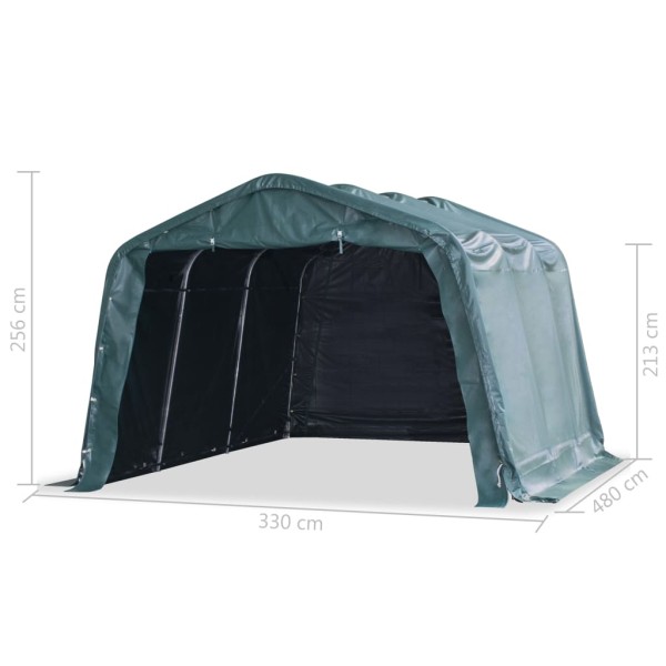 Carpa ganado desmontable PVC verde oscuro 550 g/m² 3,3x4,8 m Carpa ganado desmontable PVC verde oscuro 550 g/m² 3,3x4,8 m