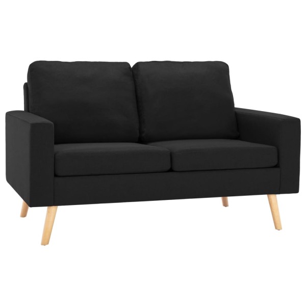 Juego de sofás de 2 piezas de tela negro Juego de sofás de 2 piezas de tela negro