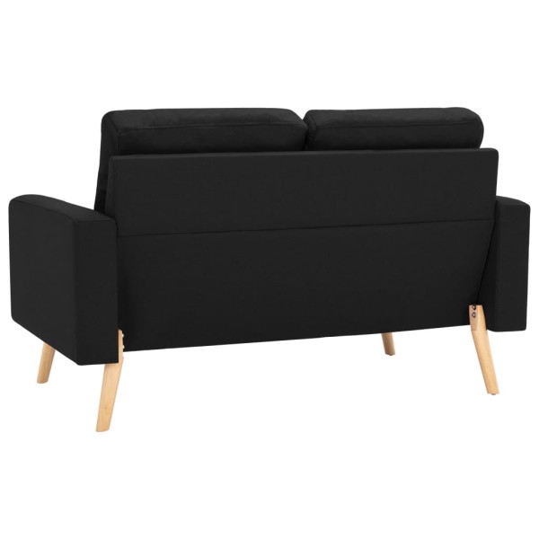 Juego de sofás de 2 piezas de tela negro Juego de sofás de 2 piezas de tela negro