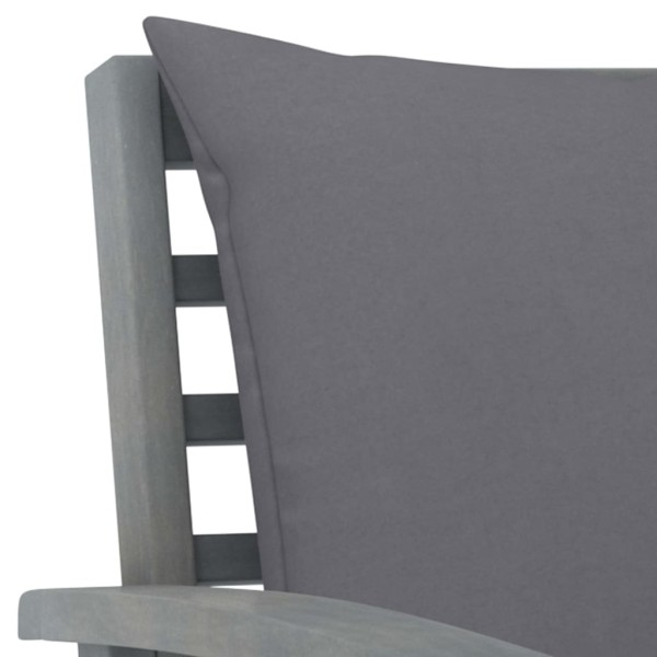 Muebles de jardín 5 pzas cojines gris madera maciza de acacia Muebles de jardín 5 pzas cojines gris madera maciza de acacia