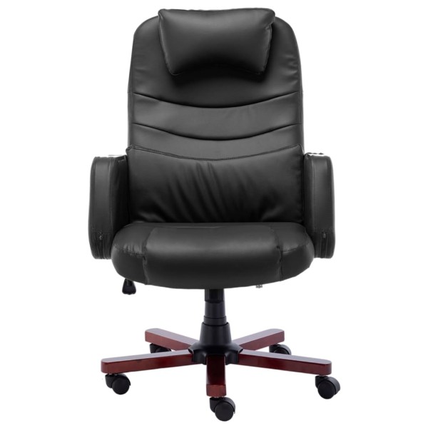 Silla de oficina de cuero sintético negra Silla de oficina de cuero sintético negra