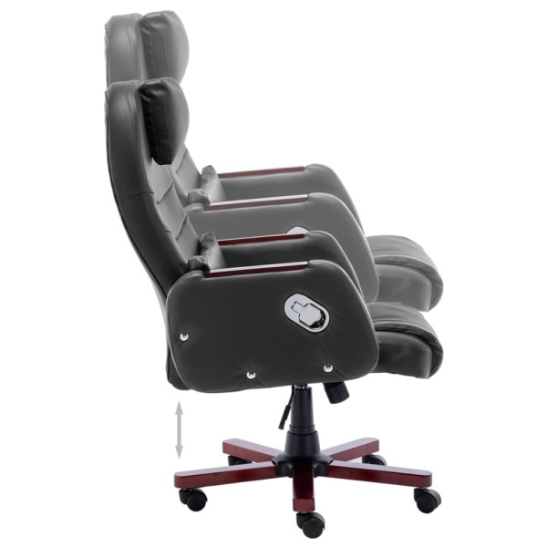 Silla de oficina de cuero sintético negra Silla de oficina de cuero sintético negra