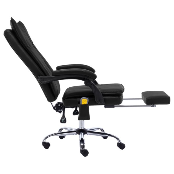 Silla de oficina de masaje de cuero sintético negra Silla de oficina de masaje de cuero sintético negra