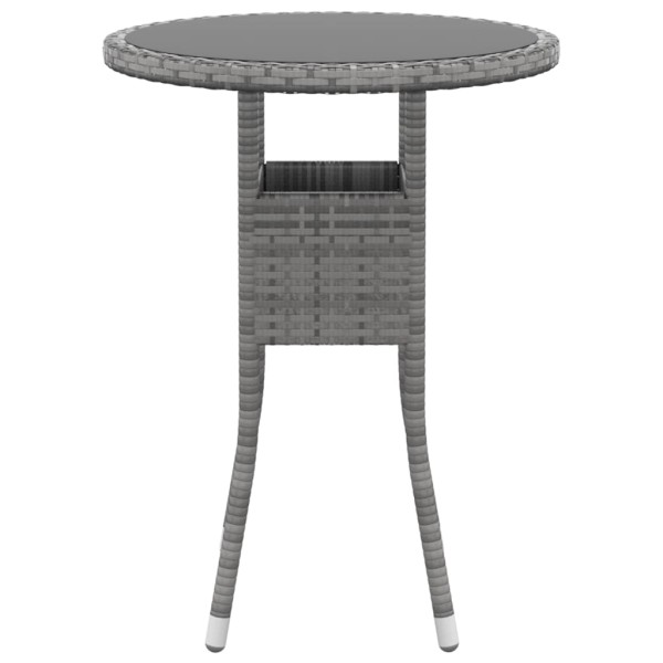 Juego de comedor de jardín 3 piezas ratán sintético gris