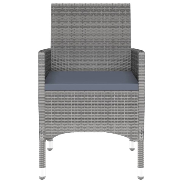 Juego de comedor de jardín 3 piezas ratán sintético gris