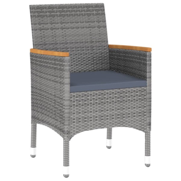 Set de comedor de jardín 5 pzas ratán sintético vidrio gris Set de comedor de jardín 5 pzas ratán sintético vidrio gris