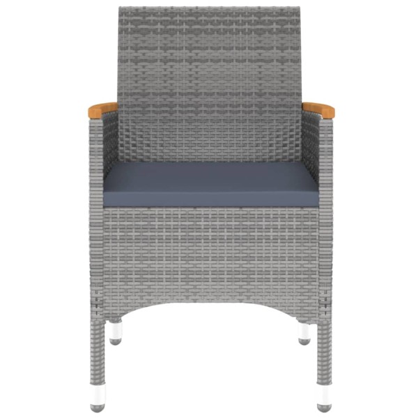 Set de comedor de jardín 5 pzas ratán sintético vidrio gris Set de comedor de jardín 5 pzas ratán sintético vidrio gris