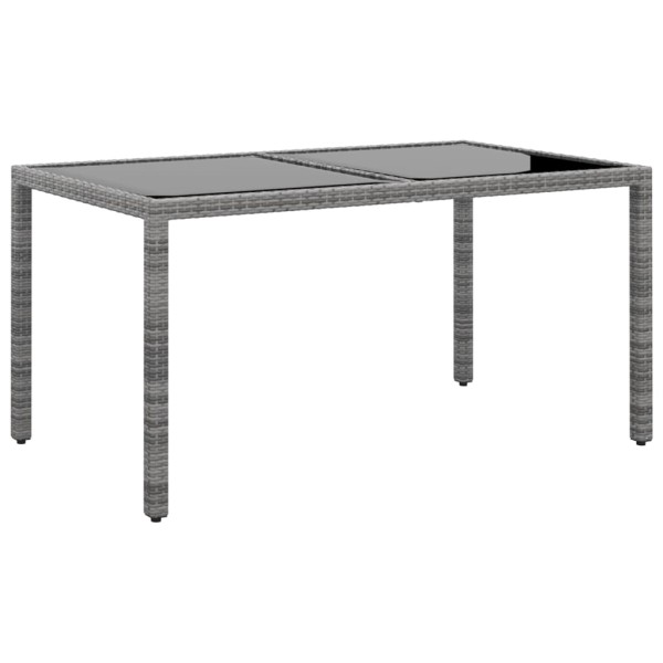Set de comedor de jardín 5 pzas ratán sintético vidrio gris Set de comedor de jardín 5 pzas ratán sintético vidrio gris