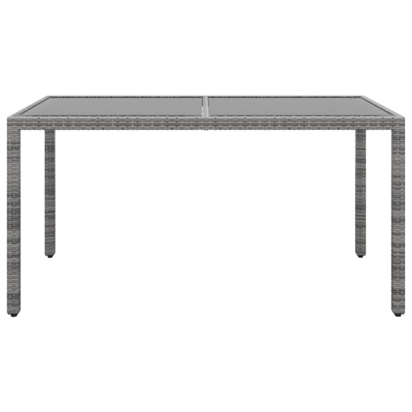Set de comedor de jardín 5 pzas ratán sintético vidrio gris Set de comedor de jardín 5 pzas ratán sintético vidrio gris