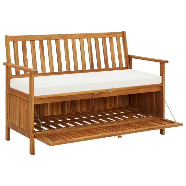 Banco de almacenaje de jardín madera maciza acacia 120x63x84 cm Banco de almacenaje de jardín madera maciza acacia 120x63x84 cm