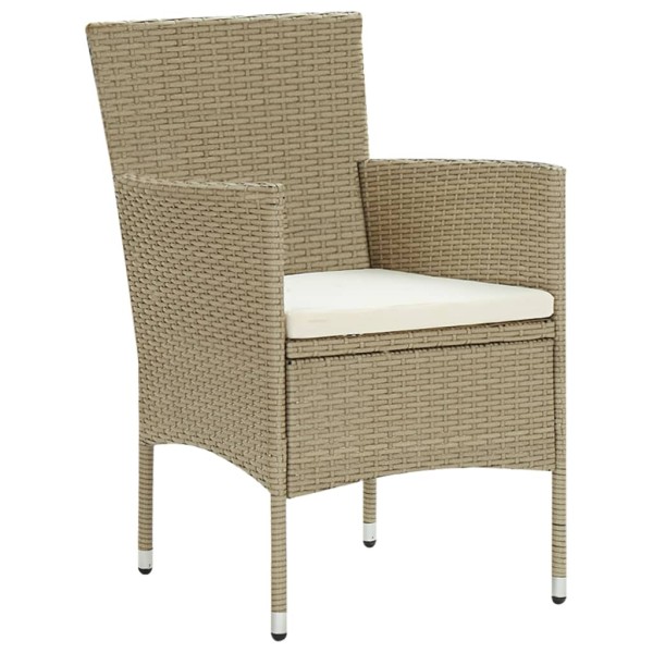 Juego de comedor de jardín de 11 piezas ratán sintético beige