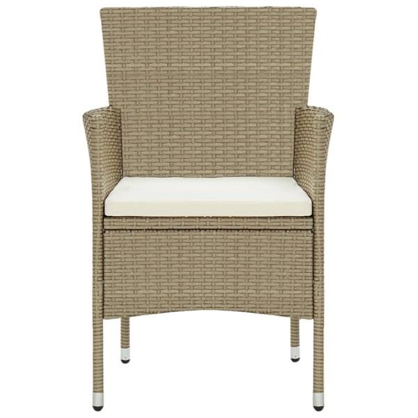 Juego de comedor de jardín de 11 piezas ratán sintético beige