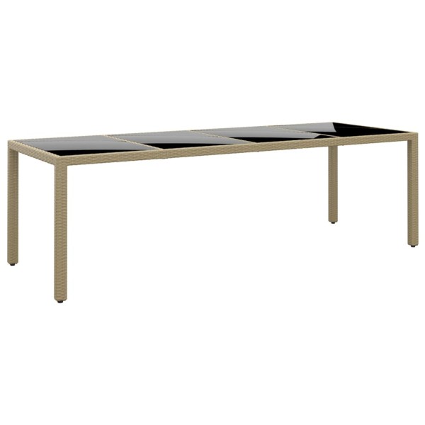 Juego de comedor de jardín de 11 piezas ratán sintético beige