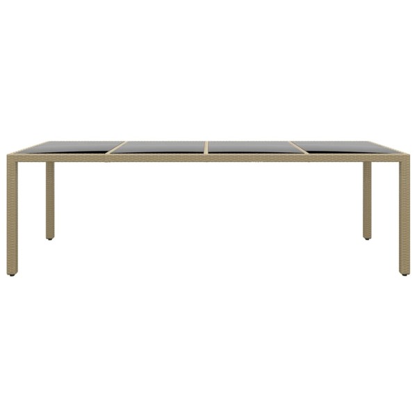 Juego de comedor de jardín de 11 piezas ratán sintético beige