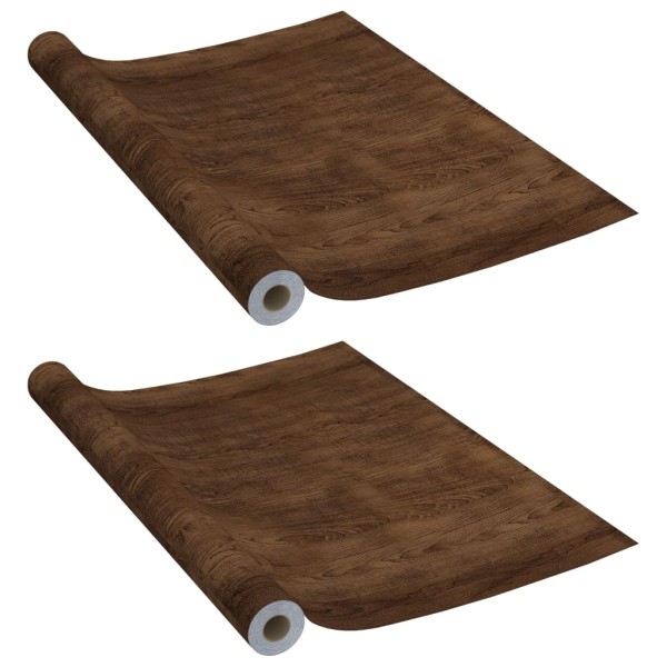 Láminas autoadhesivas muebles 2 uds PVC roble oscuro 500x90 cm Láminas autoadhesivas muebles 2 uds PVC roble oscuro 500x90 cm